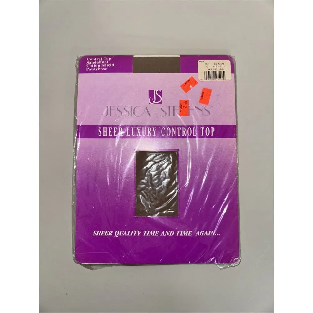 Vintage Jessica‎ Stevens Pantyhose Size C New Taupe Sheer Luxury Control Top